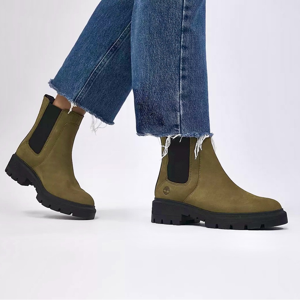 Timberland Women's Cortina Valley Olive Ankle Chelsea Boots- NWOT